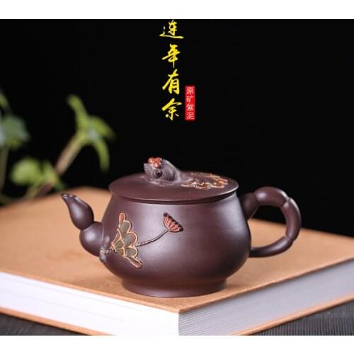 Yixing recommended system of pure manual name every month red ore purple clay years than pot teapot tea set