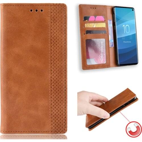 For Samsung Galaxy S10 Case Luxury PU Leather Wallet Magnetic Adsorption Case For Samsung S10 Plus S10+ Protective Phone Bags