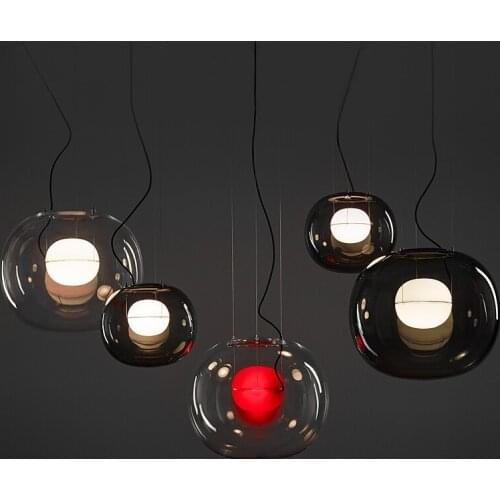 Designer light bar single glass pendant light pendant nordic light creative restaurant personality bedside pendant lamps F9838