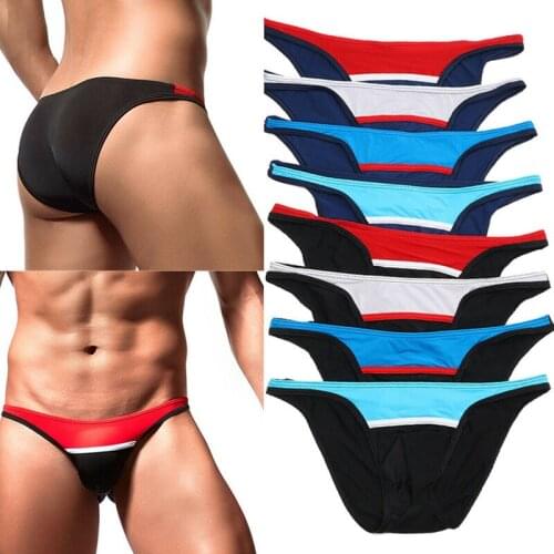 Mens Briefs Bikini Ice Silk Panties For Man Low Rise Underpants Soft Gay Sexy Underwear Pouch Male Sissy Swimwear Nightwear