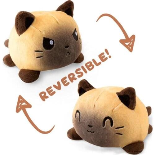Reversible Flip cat Plush Stuffed Toy Soft Animal Home Accessories Cute Animal Doll Children Gifts Baby Companion Plush Toy