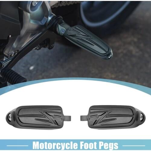F FIERCE CYCLE 2pcs Aluminum Alloy Rubber Motorcycle Foot Pegs Footrest Pedal Black for Harley Davidson