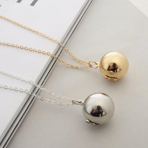 Custom Handmade Minimalism Secret Message Ball Locket Necklace Friendship Best Friend Holiday Gifts Couples Necklace XL747