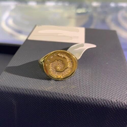 Brand 1:1High Quality Fahsion Milky Way Ring Gold Color Nebula Galaxy Ring Micro Zircon Women Brand Jewelry November New Arrival