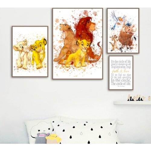 The Lion King Animations Nordic Posters And Prints Nursery Cartoon Wall Art Pictures Canvas Painting Living Kids Room Home Decor