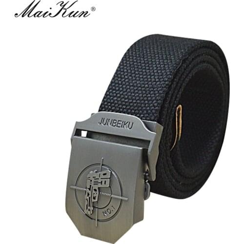 Maikun Metal Automatic Buckle Canvas Belts for Men Military Tactical Men Belt Casual Style Men Belt