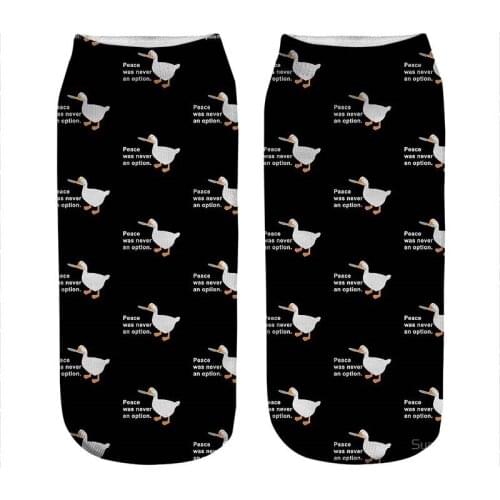 Womens socks kawaii big goose Game in black Printed Socks Woman harajuku Happy Funny Novelty cute girl gift Socks for women