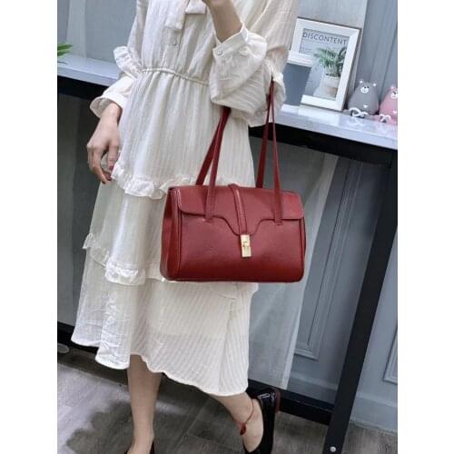 2021 new genuine leather tote bag soft leather one shoulder portable womens bag