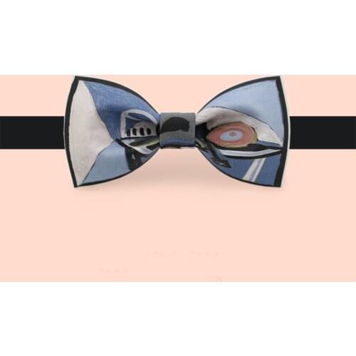 New Free Shipping fashion casual mens male MENS groom Groomsmen original design Handmade printed bow tie bows Picasso unique