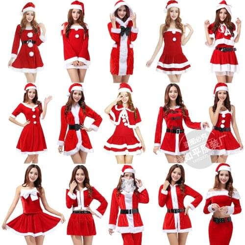 New fashion Dress 2019 New Ladies Cosplay Costume Christmas Santa Claus Stage Show Clothing Sexy Red COS Dancing Robe Gowns