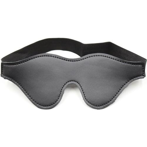 Blindfolded Genuine Leather Blindfold Stretch Band Leather Cross-border Blackout Mask Female Mens Performance