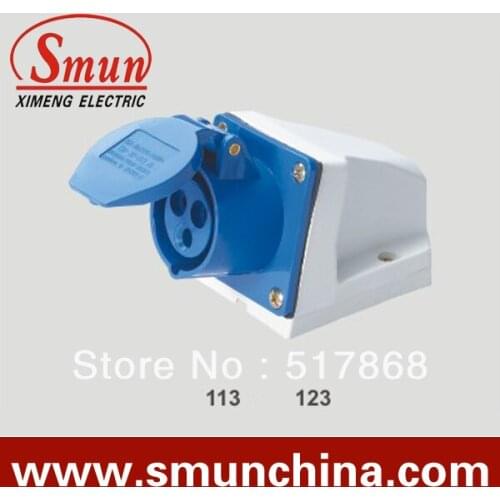 Industrial socket 16A 220-250v 2P+E 2pin with CE ROHS 1 year warranty IP44 degree PA66 material