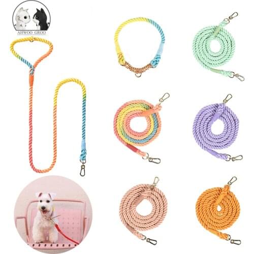 Rainbow Dog Leash Pet Puppy Walking Training Dog Leash Lead for Large Medium Small Dogs Leashes Strap Belt Cotton Traction Rope