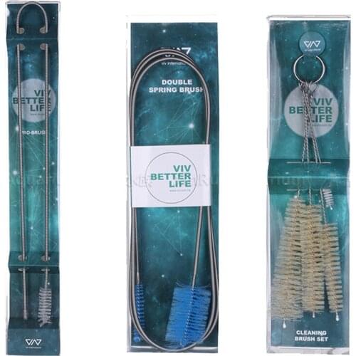 VIV 1.6m Spring Tube Brush Double Head 12/16mm and 16/22mm Inflow/Outflow Skimmer Fish Plant Tank Clean