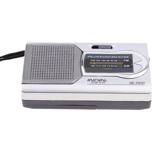 Mini AM FM Radio Speaker Telescopic Antenna 3.5mm Battery Power