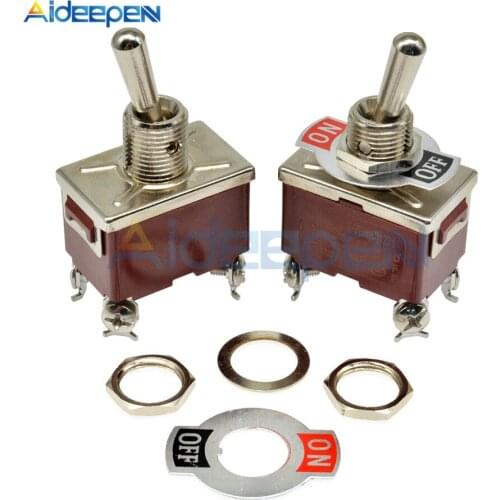 High Precision E-TEN(C)1221 Toggle Switch Red 4 Pin ON-OFF Switch Silver Contactor 50000 Times Lifespan 250V 16A with 12mm Cap