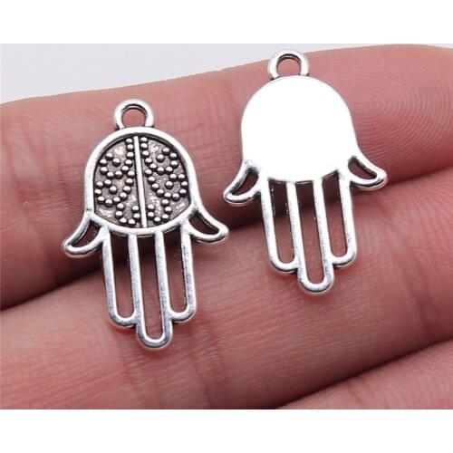 WYSIWYG 10pcs 24x15mm 3 Colors Charms Hamsa Hand Pendant Charms For Jewelry Making DIY Jewelry Accessories