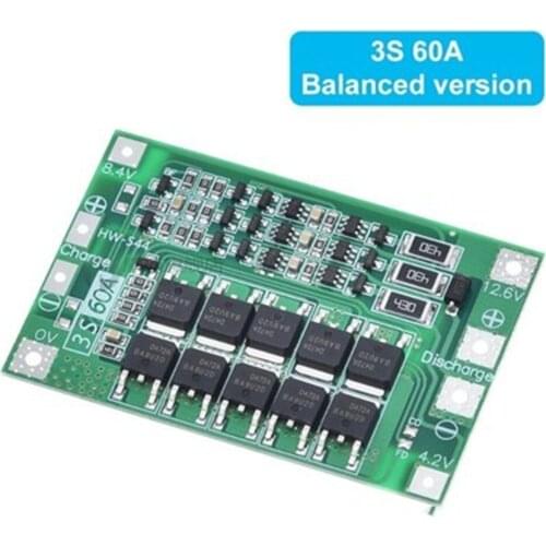3S 4S 40A 60A Li-ion Lithium Battery Charger Protection Board 18650 BMS For Drill Motor 11.1V 12.6V/14.8V 16.8V Enhance Balance