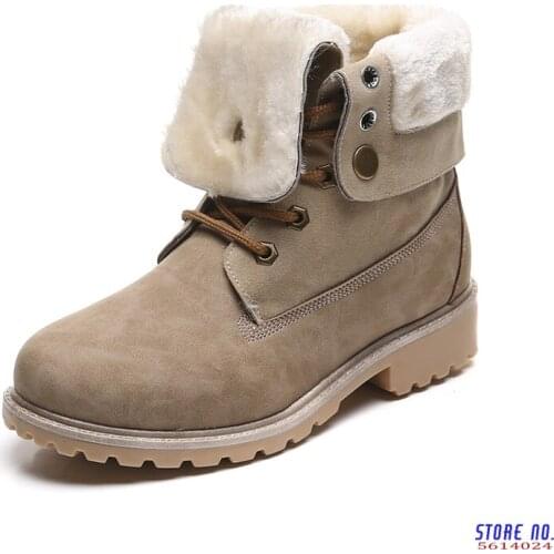 2020 New Ankle Boots Waterproof Warm Women Flat Boots Quality PU Leather Platform Cow Muscle Sole Winter Shoes Woman