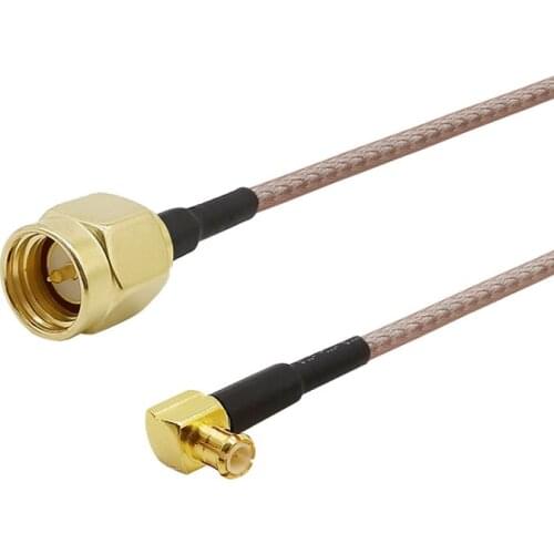 1PCS SMA Male Plug to MCX Male Plug Right Angle L Shape RG316 RG178 Cables RF Coax Coaxial Pigtail Cable