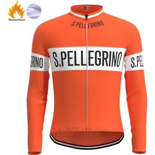 1976 Competition S.PELLEGRINO Team Man Retro Cycling Jersey Fleece Long Sleeves Clothing Triathlon maillot ciclismo hombre