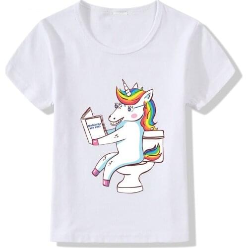 2021 Dabbing Unicorn Shirt Cute Funny Unicorns T Shirt Gifts White Tops Cartoon Funny T-shirtfor Kids Girls Boys