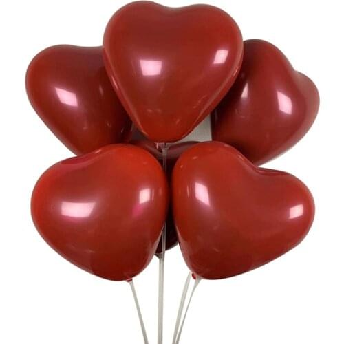 50Pcs 10" Heart Shaped Balloons Professional Wedding Engagement Birthday Party Decor Valentines Party Atmosphere Decorations
