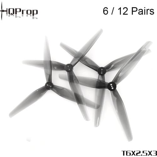 6/12 Pairs HQProp T6X2.5X3 6 Inch 3-blade Light Grey Poly Carbonate CW CCW Propellerfor RC Drone FPV Racing Spare Parts RC Parts