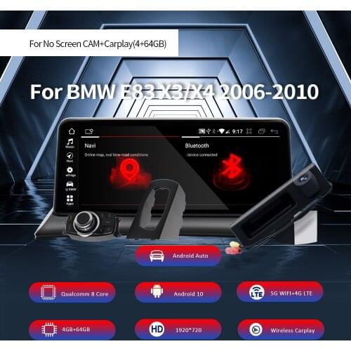 Nunoo 10.25 Inch Android 10.0 Car Radio Stereo 8 Core Multimedia Player IPS 4GB 64GB For BMW X3 X4 E83 2010-2016 GPS Navigation