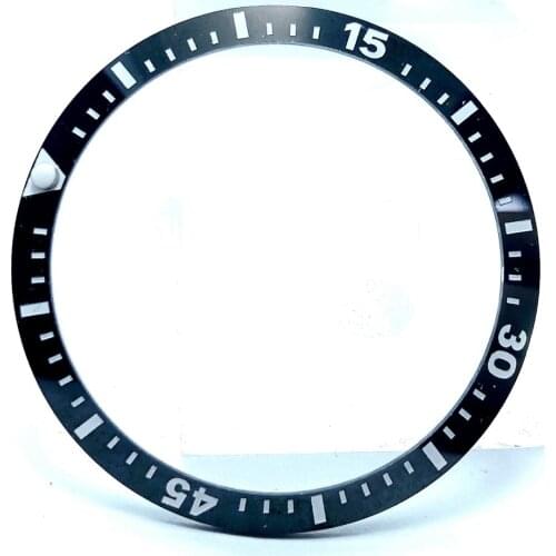 41MM Black Ceramic Bezel Luminous Dot White Marks Watch Bezel Fit 44mm Automatic Movement Mens Watch