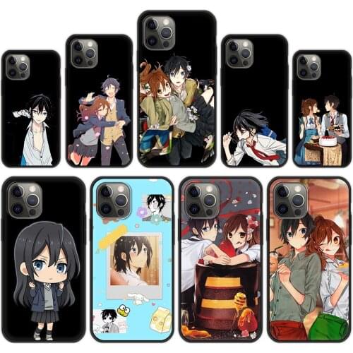 Horimiya Miyamura Izumi Anime Case For iPhone 11 12 Pro Max 7 8 Plus SE 2020 X XR XS Max Luxury Silicone Phone Case Black Cover