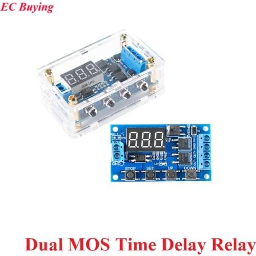 DC 12V 24V Dual MOS LED Digital Time Delay Relay Trigger Cycle Timer Delay Switch Circuit Board Timing Control Module DIY