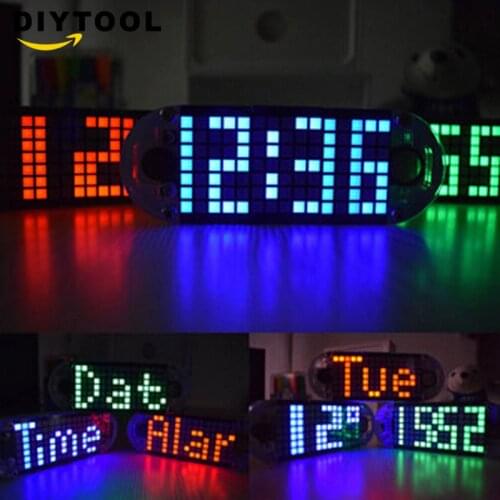 Diy digital Clock kit DS3231 High Accuracy Multifunction LED Dot Matrix Animation Effects Clock Suite Time Display
