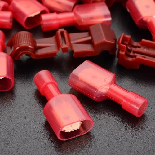 40PCS Plastic Male Insulated Quick Splice Lock Wire Terminals Connectors & Red T-Taps Set Automobile Connecting Card Parts