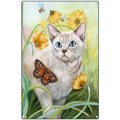 Graman Metal Tin Retro Sign Cat Animal Poster Plaques for Home Living Room Kitchen Cafe Bar Wall Decor Tin Sign Metal Signs