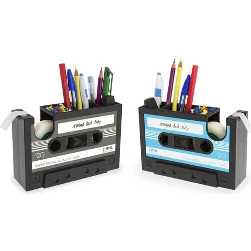 Cassette Tape Dispenser Pen Holder Vase Pencil Pot Stationery Desk Tidy Container Office Stationery Supplier Gift