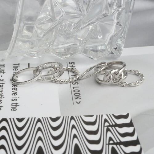 Punk Womens Stainless Steel Chain Ring Fashion Jewelry Accessories Gift for Lover Wholesale Not Fade Drop Shipping