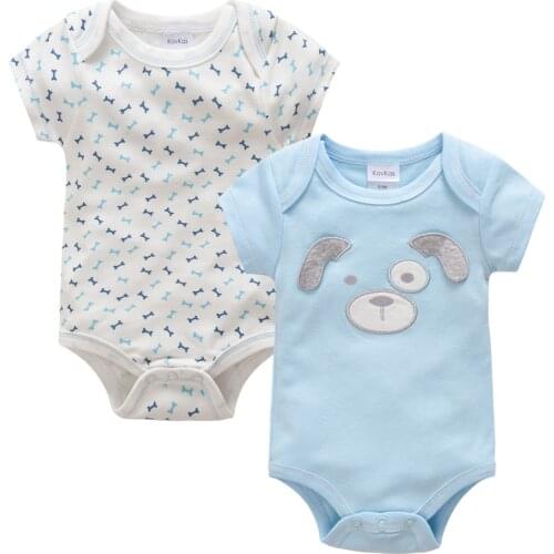Kavkas Newborn Baby Boys Clothes Set 2 Pcs 0-12 months Short Sleeve Cotton Bodysuit Summer body bebes Toddler Outwear Overalls