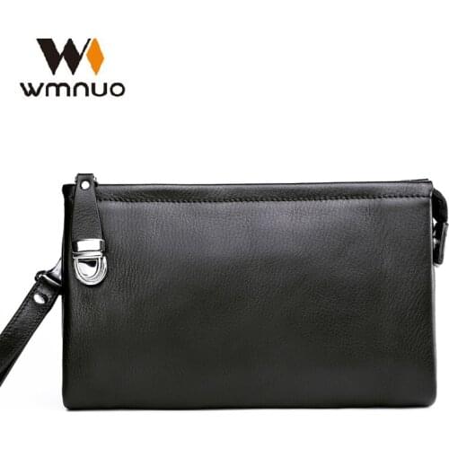 Wmnuo 2020 Clutch Wallet Men Genuine Cow Leather Purse Male Luxury Hand Bag Moneder Famous Designer Wallets Mens Bag Fashion
