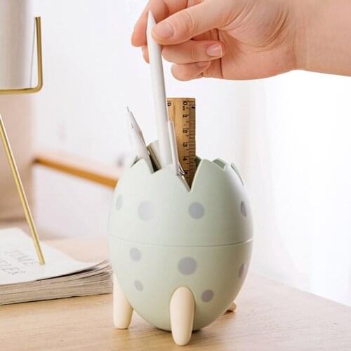 Creative Cute Dinosaur Egg Shape Multi-function Pen Holder Learning Stationery School Supplies