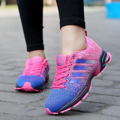 Platform Sneakers Unisex Running Shoes Flying Woven Breathable Mens Fitness Shoes Air Cushion Shoes Outdoor Brand Sports Shoes