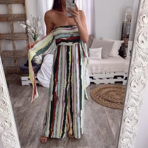 Hot selling womens summer printed one-piece casual pants