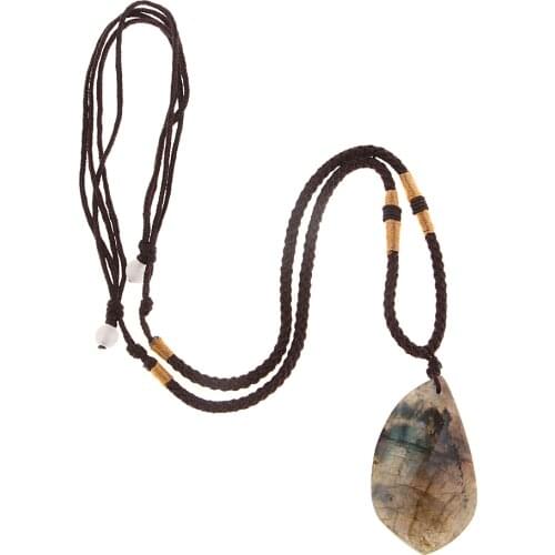 MagiDeal Fashion Girl Clothing Accessory Charms Labradorite Stone Necklace