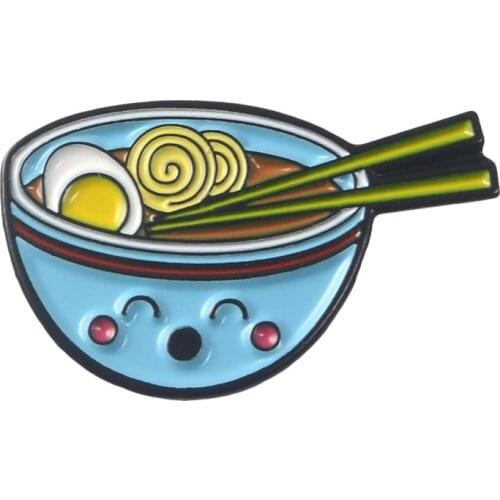 Cartoon Noodle Bowl Brooch Alloy Pin Shirt Badges Enamel Pins Broches for Men Women Badge Pines Brooches Jewelry Accessories