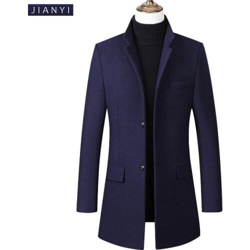 New Autumn Supply Woolen Trench Coat Mens Thin Cotton Jacket Thick Woolen Cloth Trench Coat MenS Wear