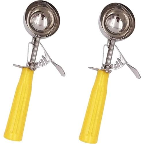 Cookie Scoop Set, 2Pcs Ice Cream Scoop with Trigger, Stainless Steel Cookie Dough Scooper for Baking