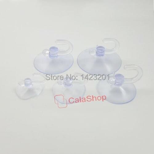50 Pcs / Lot Plastic Hook Suction Cups Sucker Pads Fixation Hanging For Glass Coffee Table Pads Wedding Car Decoration Clear