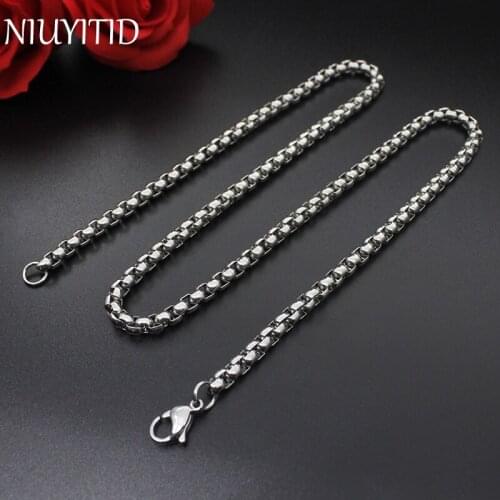 NIUYITID Fashion Women and Men Necklace Chain Stainless Steel Necklace For High Quality Silver Color Jewelry Chain