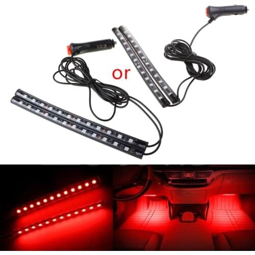 New White 2X12 LED Car Interior Footwell Floor Decor Atmosphere Light Neon Strip F19A