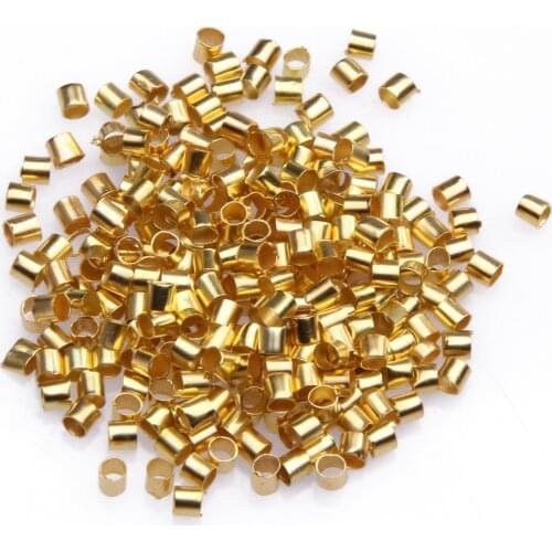 500/1000pcs Metal Tube Crimp End Beads Findings Silver Wholesale 2mm for Jewelry Making